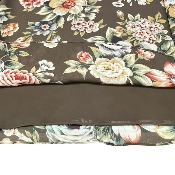 The Limited Floral Roses Fall Color Chiffon Skirt Size 4 - Picture 7 of 12